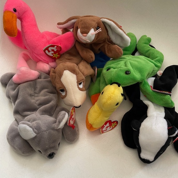TY RETIRED BEANIE BABIES LOT OF 7 MINT WITH TAGS Inch, Pinky, Stinky & More - Picture 2 of 2